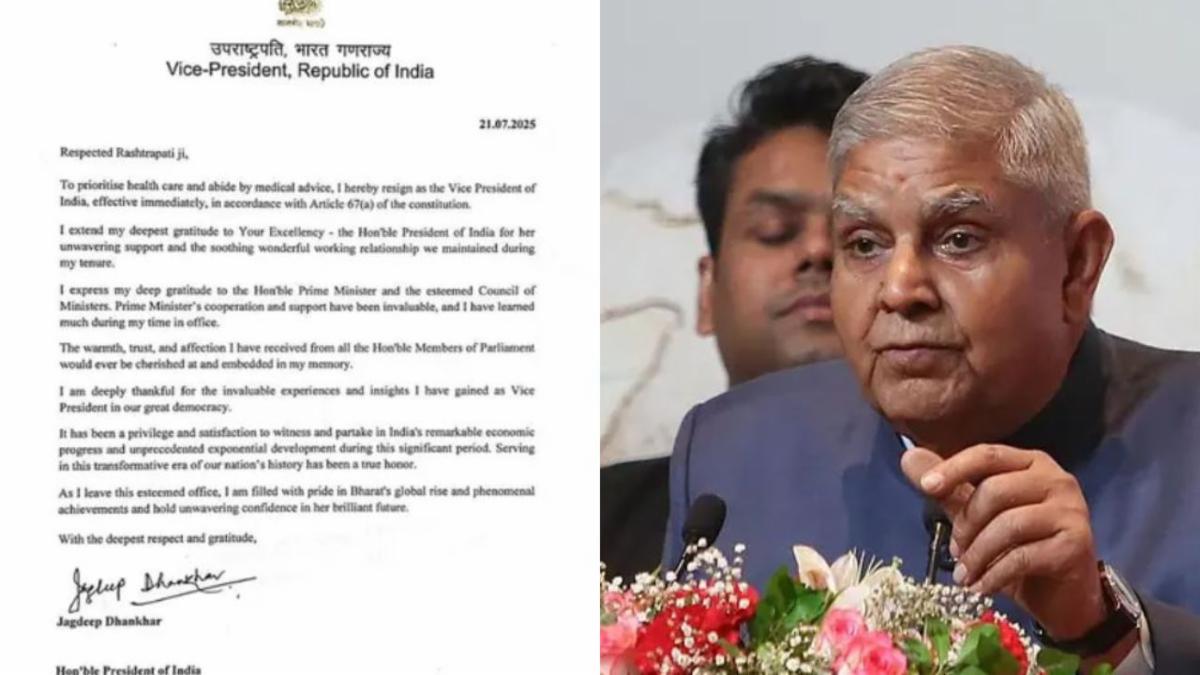 Vice President Jagdeep Dhankhar resigns, paves way for new elections in next 60 days